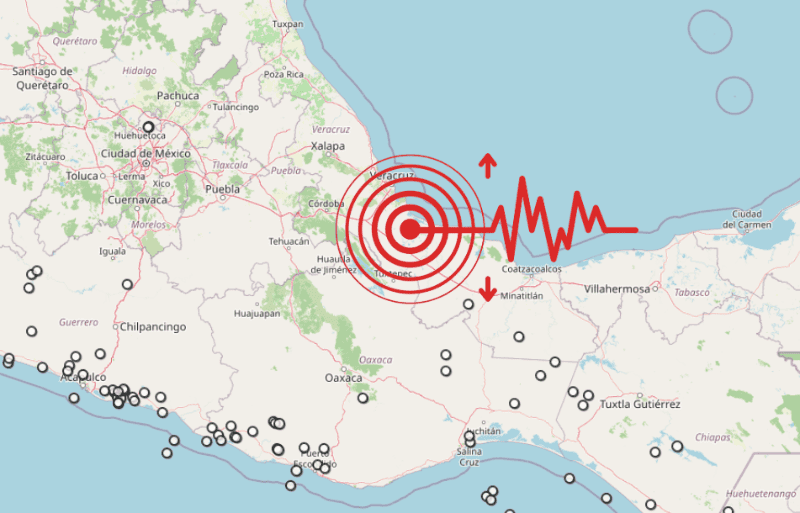 &nbsp;Sismo en Veracruz. ESPECIAL / SSN