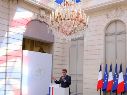 Emmanuel Macron reconoció que con el acuerdo se refuerza la cooperación internacional sin afectar el tema de la soberanía. EFE/T. Samson