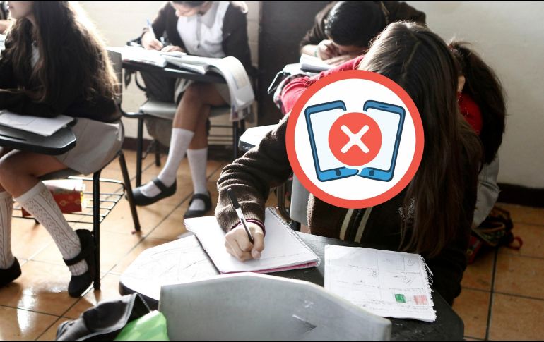 Los alumnos podrán llevar sus teléfonos celulares a las instituciones educativas, pero deberán mantenerlos guardados durante toda la jornada escolar, salvo situaciones de emergencia o circunstancias particulares. ESPECIAL / EL INFORMADOR y CANVA