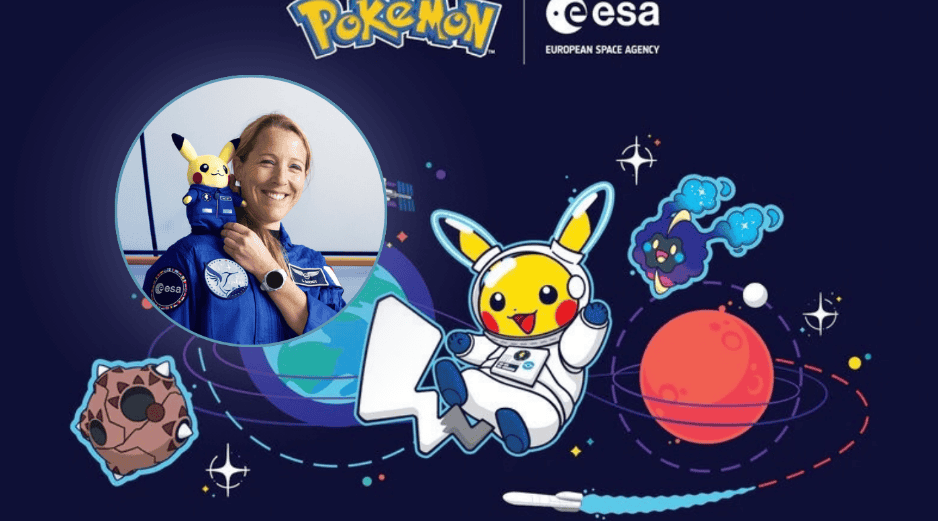 Los jugadores que participen en las incursiones de una estrella en los museos europeos podrán capturar a un 'Pikachu Astronauta'. ESA / POKEMON / ESPECIAL