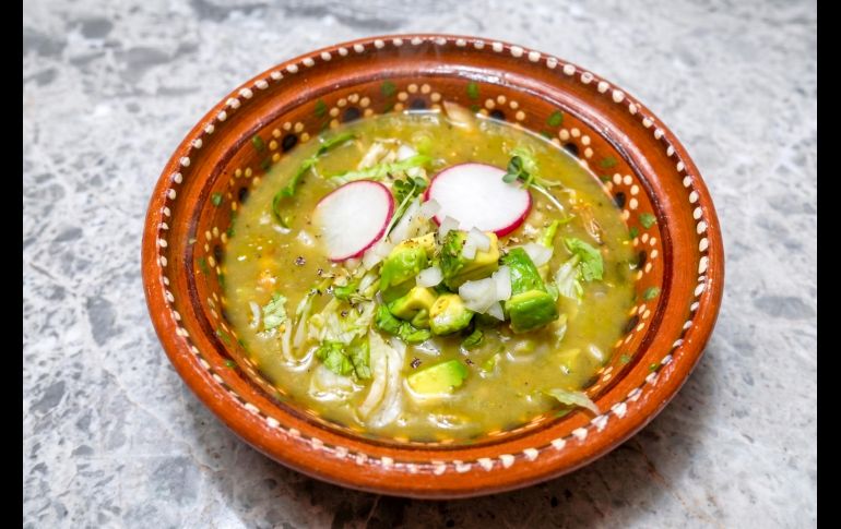 Pozole verde con setas. GENTE BIEN JALISCO / “México en cinco tiempos” en Guadalajara