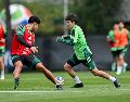 ilberto Mora, Isaías Violante e Hirving Lozano, durante el entrenamiento de la Selección Nacional de Mexico. IMAGO 7/E. Espinoza