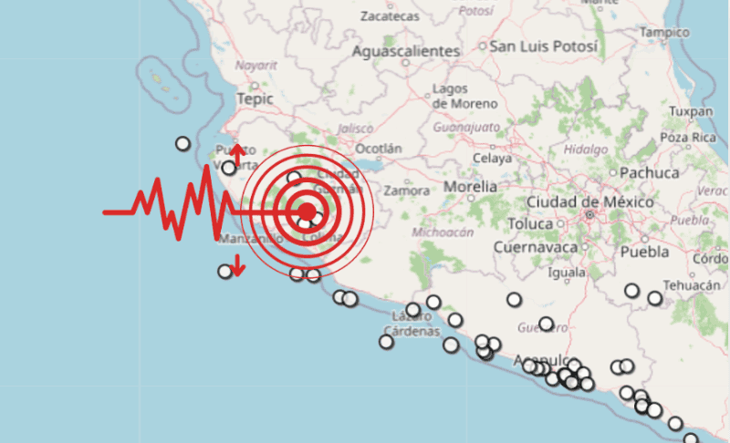 &nbsp;Sismo en Colima. ESPECIAL / SSN