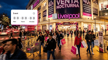 Liverpool realiza varias Ventas Nocturnas a lo largo del año, pero la edición de octubre suele destacar por coincidir con su aniversario.  ESPECIAL/CHATGPT