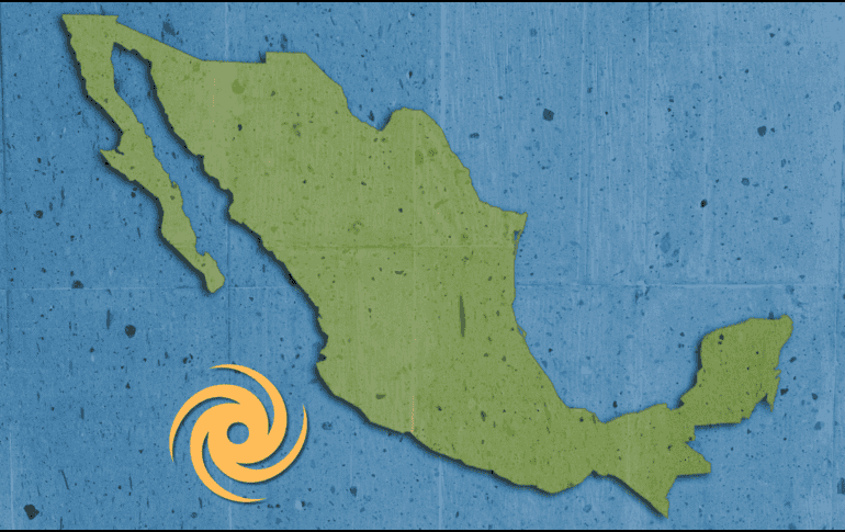 La tormenta tropical “Rachel” se localizó a unos 485 kilómetros al suroeste de Acapulco, en el estado de Guerrero, y al sur de Manzanillo, Colima. ESPECIAL / CANVA