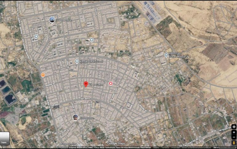 La aplicación de Google Maps ha publicado imágenes tomadas a principios de 2026 de la Franja de Gaza. En la imagen, el emblemático barrio de Tel al Sultan reducidos a escombros. EFE/ Google Maps
