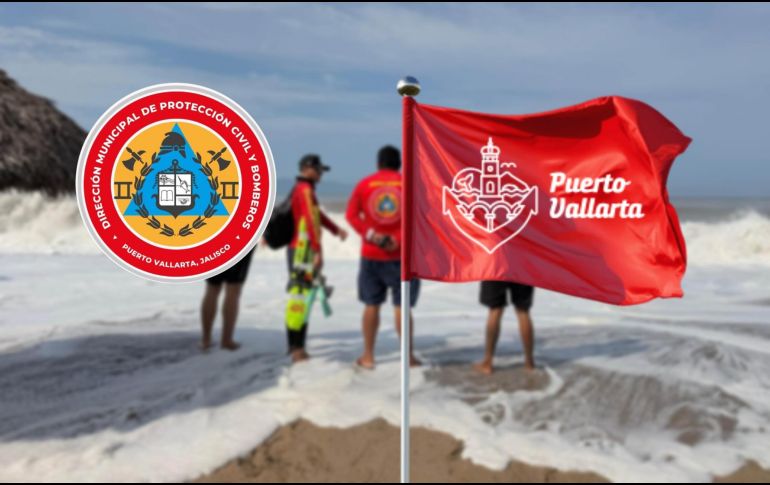 Protección Civil y Bomberos Puerto Vallarta mantiene restringido el ingreso al mar en el municipio. ESPECIAL / FACEBOOK Protección Civil y Bomberos Puerto Vallarta