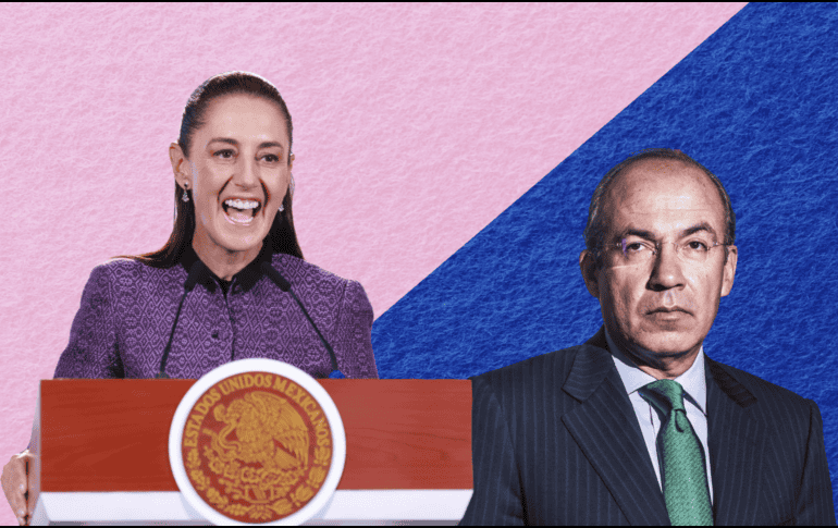 Sheinbaum calificó de manera despectiva a Calderón y cuestionó que participe en un encuentro en el que se abordará el tema de la democracia. EFE / SUN / ARCHIVO