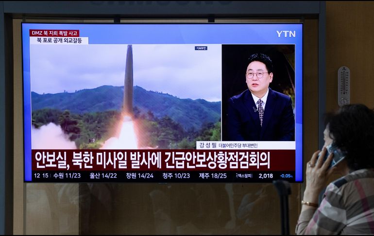 Corea del Sur informó que el proyectil fue lanzado desde la zona costera de Wonsan y recorrió más de 700 kilómetros. EFE/H. Jeon