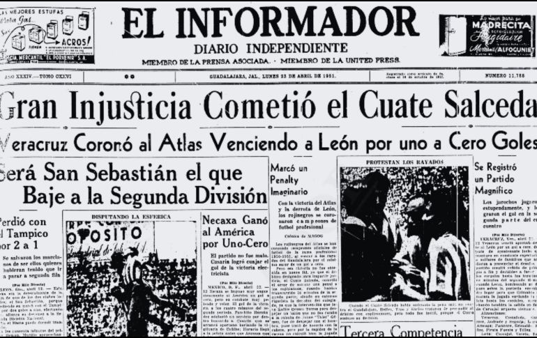 Ya son 75 años de aquel controversial partido que le otorgó al Atlas su primer campeonato de liga en la historia del futbol mexicano. EL INFORMADOR / ARCHIVO
