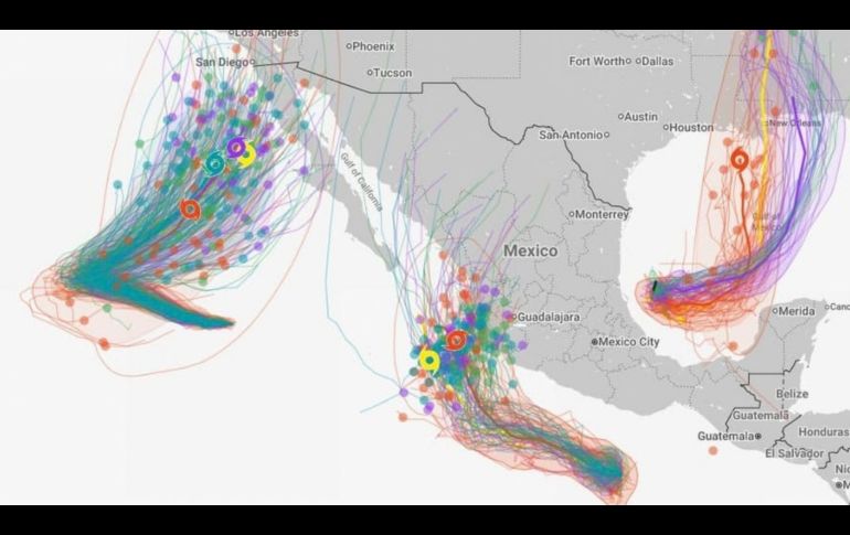 Jalisco enfrenta una doble amenaza meteorológica. Mientras el huracán “Rachel” genera fuerte oleaje y lluvias en la costa, el potencial ciclón “Simón” avanza rápidamente. ESPECIAL/Protección Civil Jalisco