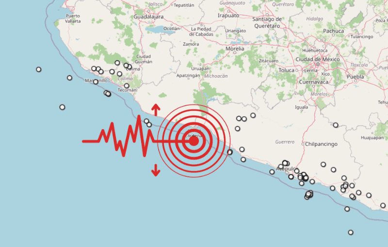 &nbsp;Sismo en Michoacán. ESPECIAL / SSN