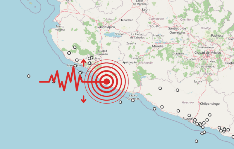 &nbsp;Sismo en Michoacán. ESPECIAL / SSN