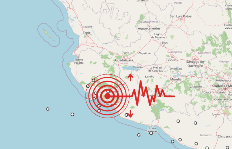 &nbsp;Sismo en Jalisco. ESPECIAL / SSN