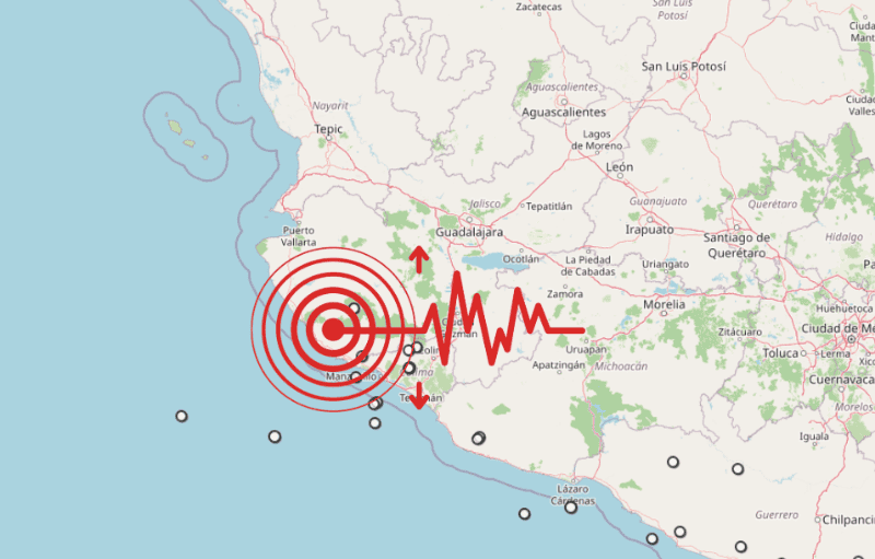 &nbsp;Sismo en Jalisco. ESPECIAL / SSN