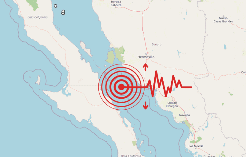 &nbsp;Sismo en Baja California Sur. ESPECIAL / SSN
