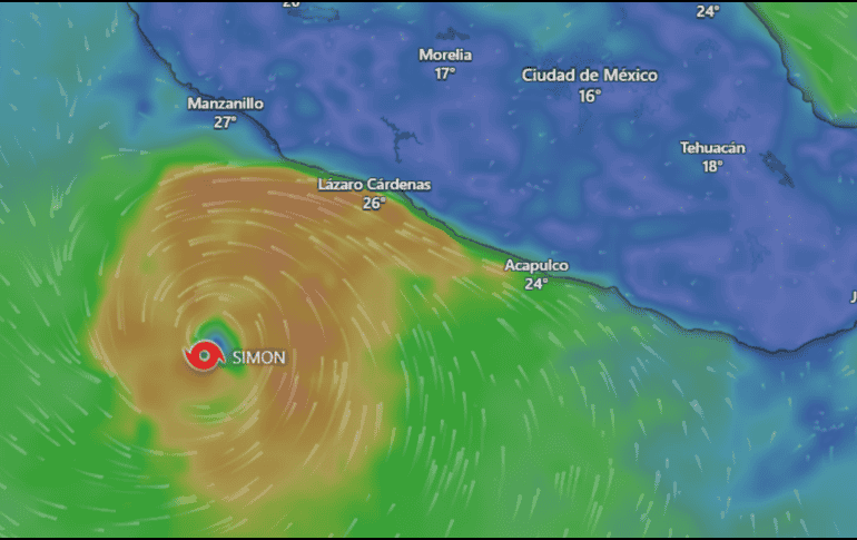 Este 2026, México prevé entre 18 y 21 ciclones con nombre en el Pacífico, de los cuales entre cuatro y cinco podrían ser huracanes mayores. ESPECIAL / WINDY