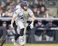 Jonathan Aranda  destacó en los tres encuentros de la Serie Divisional ante los Yankees y contribuyó al avance de Tampa Bay. AFP