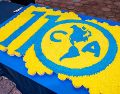 En las fotos compartidas por las Águilas se observa un pastel, que en realidad está conformado por cientos de cupcakes con los colores del club y el logo diseñado para el 110 aniversario.  X / @ClubAmerica