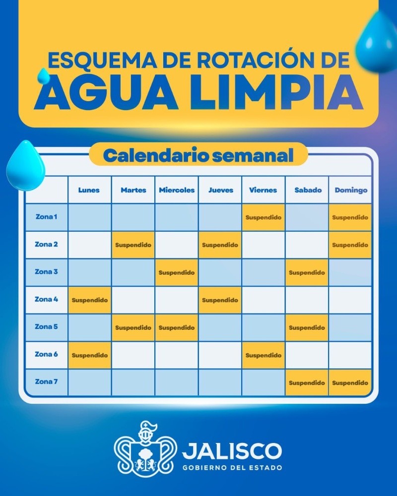 Calendario de tandeos del SIAPA. ESPECIAL