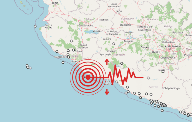 &nbsp;Sismo en Michoacán. ESPECIAL / SSN