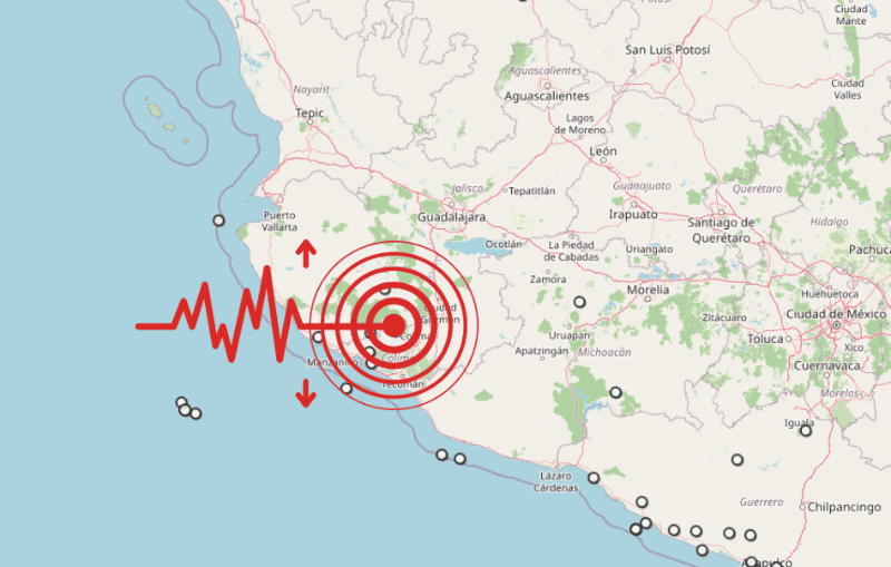 &nbsp;Sismo en Colima. ESPECIAL / SSN