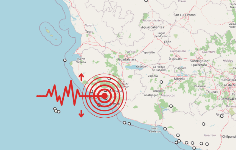 &nbsp;Sismo en Colima. ESPECIAL / SSN