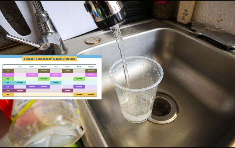 La rotación del servicio de agua potable en el AMG busca solucionar de forma inmediata los problemas de calidad en el suministro, tras la decisión de suspender el uso del agua proveniente de la presa Las Pintas y del antiguo sistema Chapala. ESPECIAL / EL INFORMADOR y SIAPA