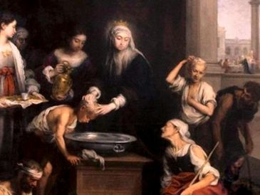 "Amarás al Señor, tu Dios, con todo tu corazón, con toda tu alma y con toda tu mente... Amarás a tu prójimo como a ti mismo". WIKIPEDIA/"Santa Isabel de Hungría curando a los tiñosos", de Bartolomé Esteban Murillo