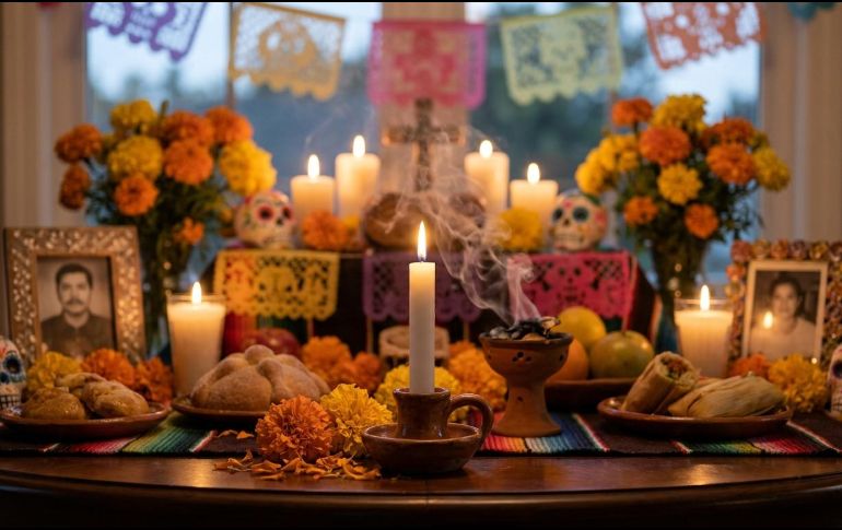 Colocar una vela blanca sin nombre en el altar es un gesto tradicional para dar la bienvenida y recordar a las almas desconocidas. IA/GEMINI