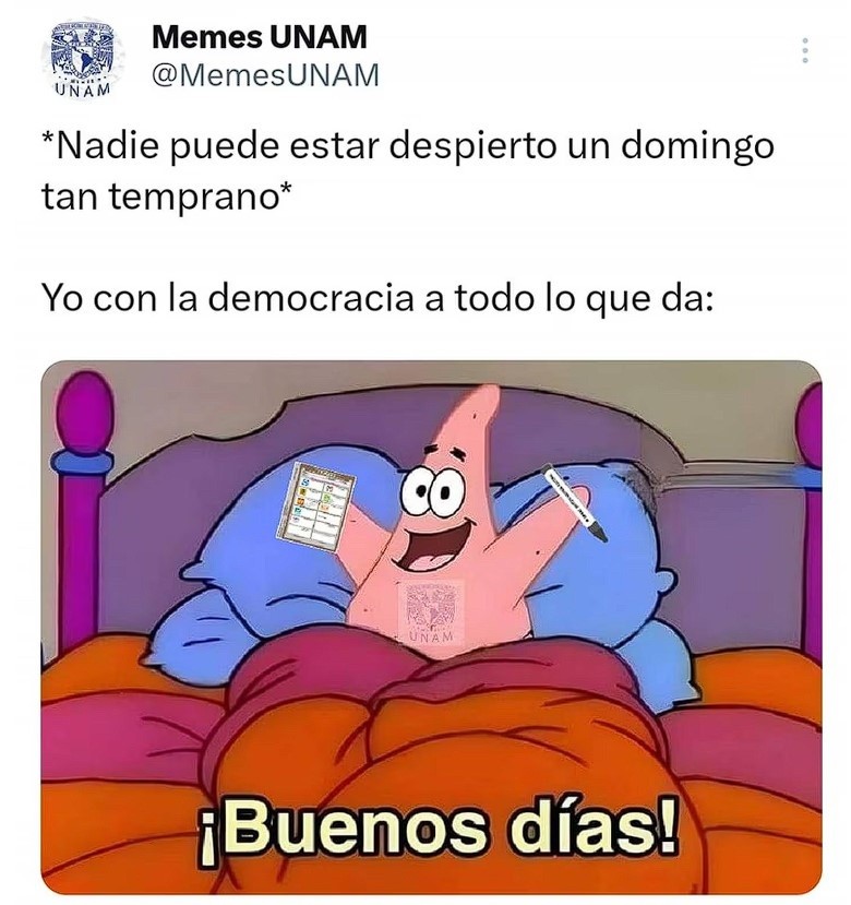  Otro se tomaron con humor el madrugar para salir a votar este domingo. X -TWITTER-