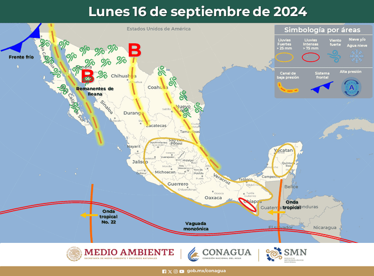 Área de vigilancia por la tormenta 