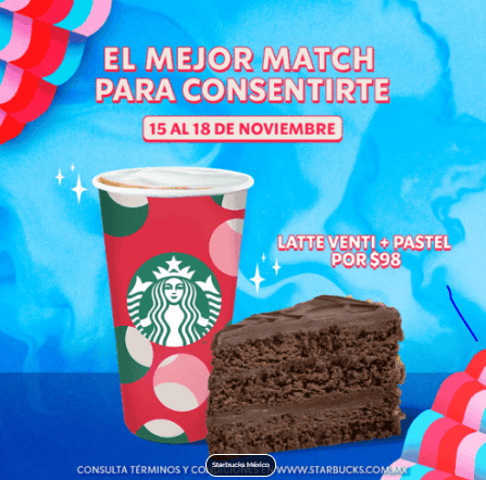  Esta promoción es válida únicamente en tiendas Starbucks de la República Mexicana. ESPECIAL/Starbucks