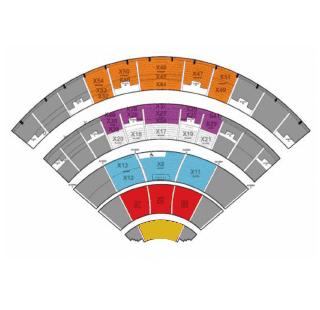 Mapa del Auditorio Telmex separado por secciones. / Auditorio Telmex 