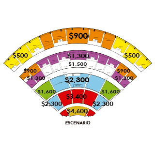  Mapa de las zonas disponibles en el Auditorio Telmex / https://www.auditorio-telmex.com/evento.php?e=1156