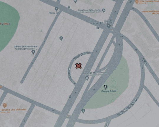 La escultura de Pelé se ubicará en el costado que da hacia la Calzada Independencia en el Estadio Jalisco, según lo marca la ubicación. ESPECIAL 