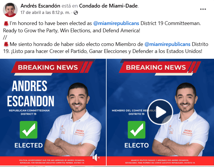  ESPECIAL/Facebook/Andrés Escandón