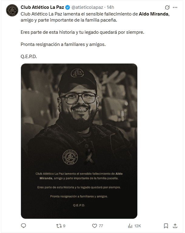  X / @atleticolapaz 