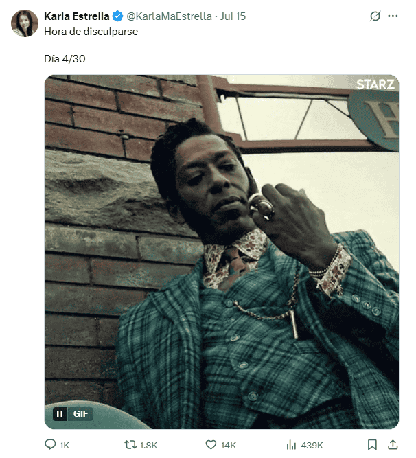 Cuarta disculpa. X / @KarlaMaEstrella