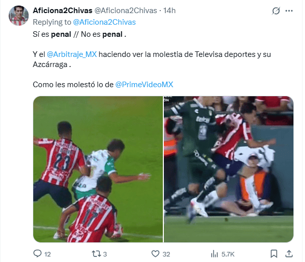  Denuncias a través de X por parte de aficionados de Chivas contra el arbitraje del presente torneo Apertura 2025 de la Liga MX. X / @Aficiona2Chivas