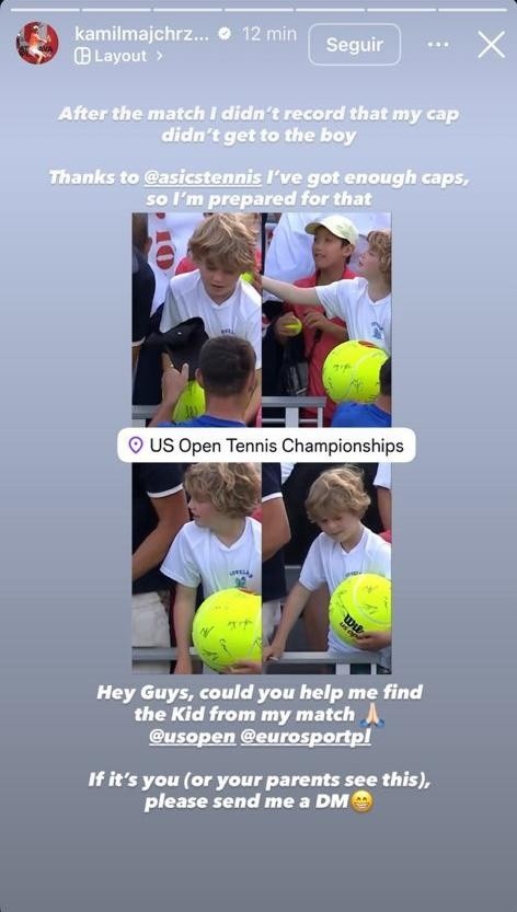  Kamil Majchrzak desde historias de IG/ @kamilmajchrzakk