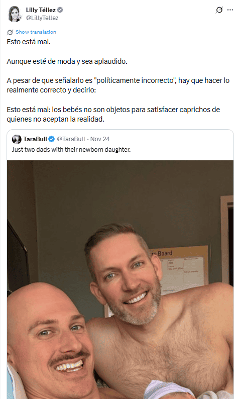 Publicación de la senadora. X / @LillyTellez 