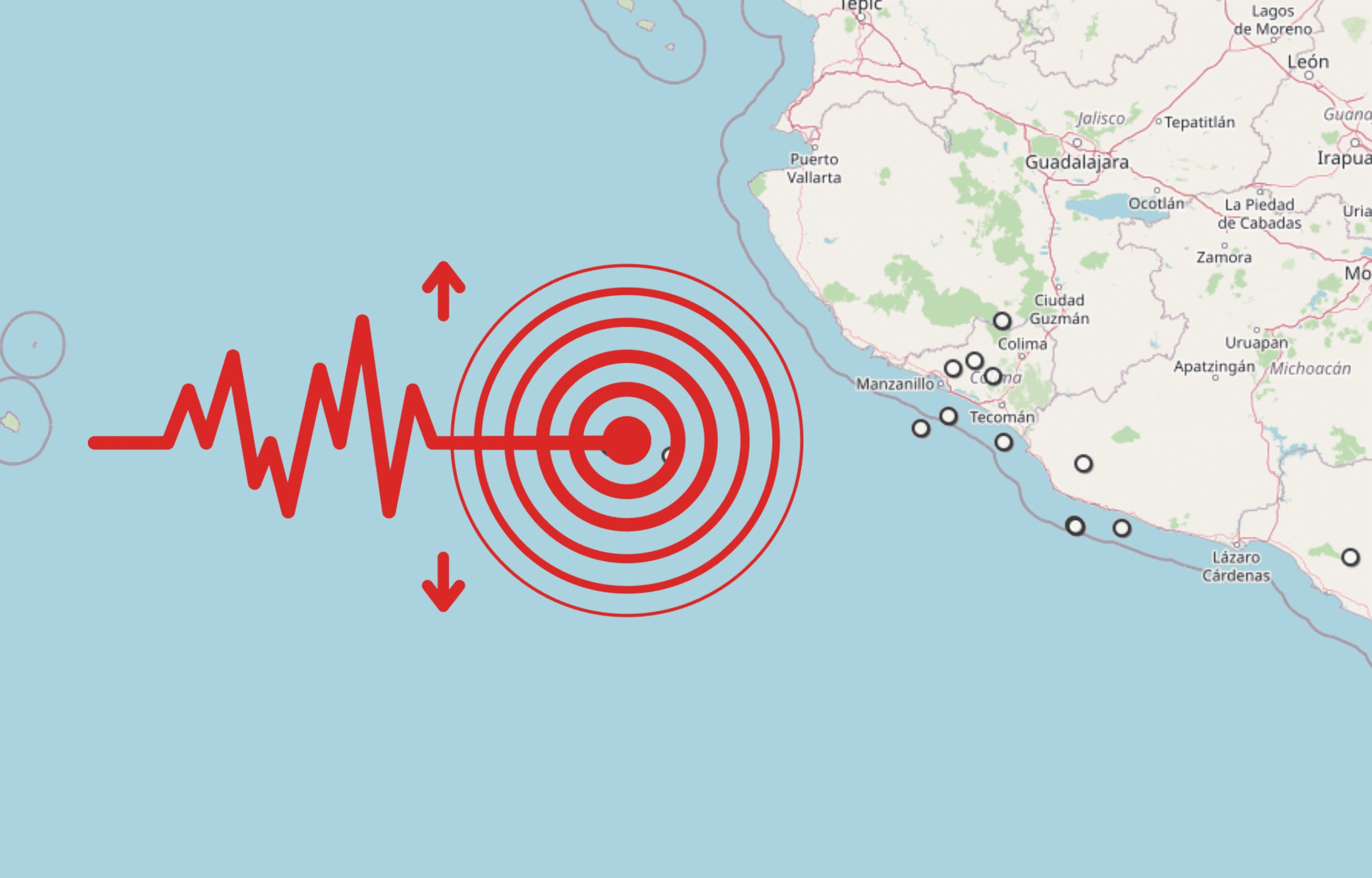    Sismo en las costas de Jalisco. ESPECIAL / SSN