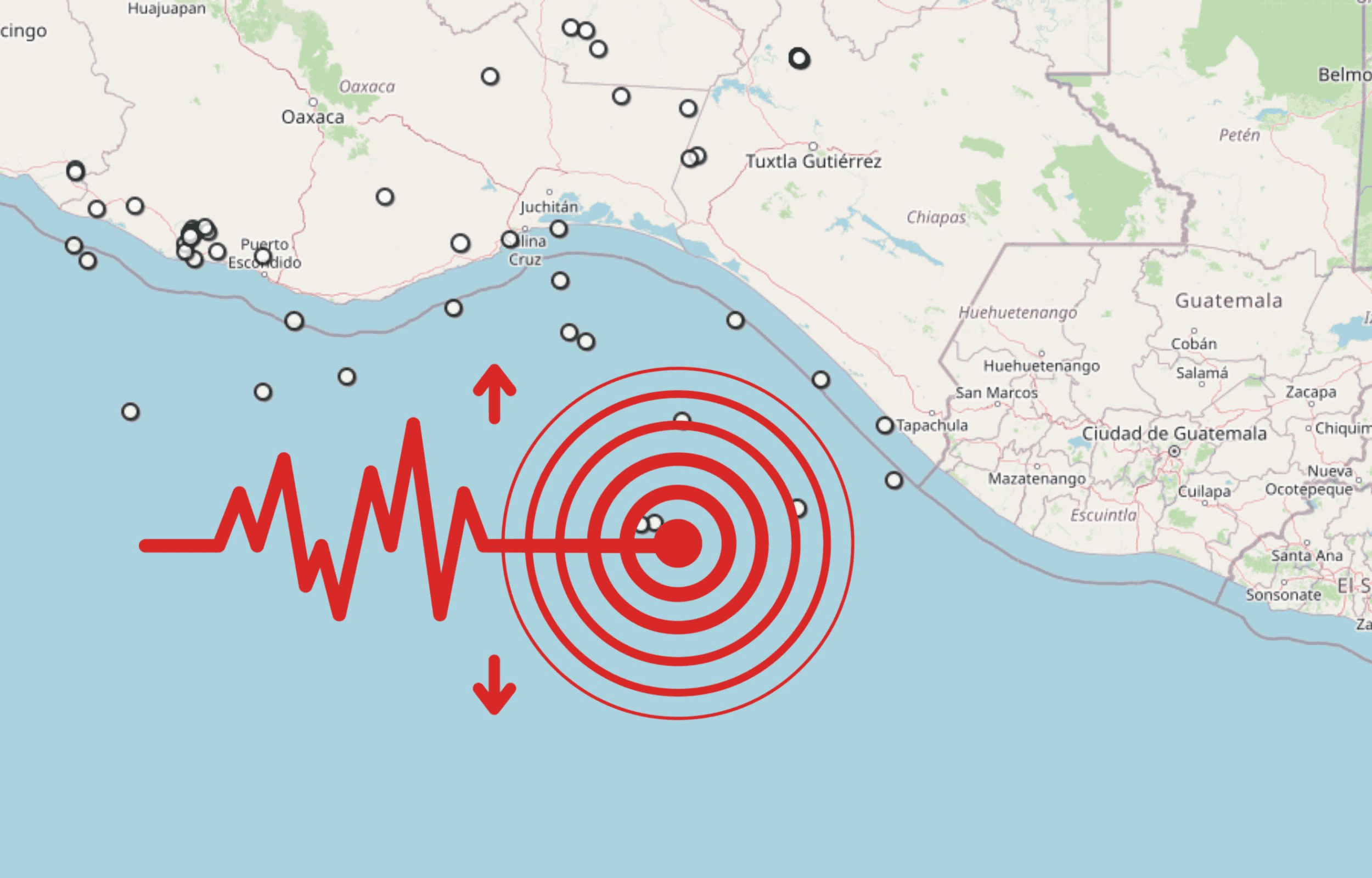 Sismo en costas de Chiapas. ESPECIAL / SSN 