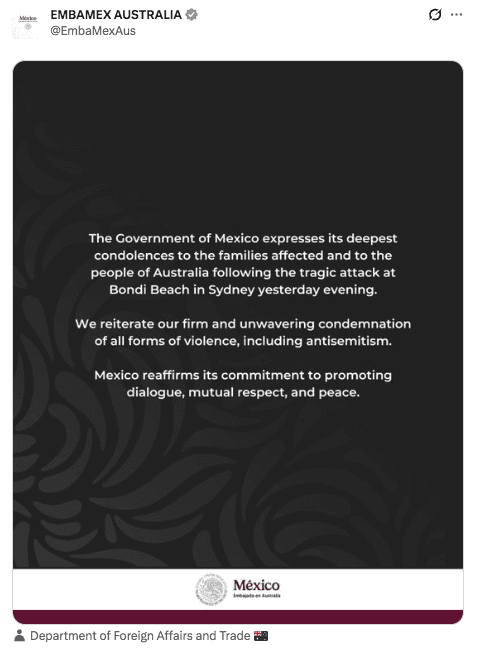 &nbsp;X / @EmbaMexAus