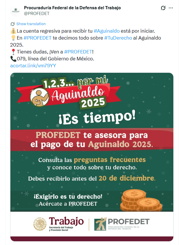 &nbsp;Captura de pantalla/X/@PROFEDET