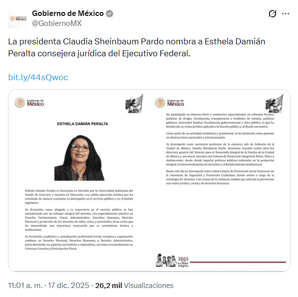 X / @GobiernoMX&nbsp;