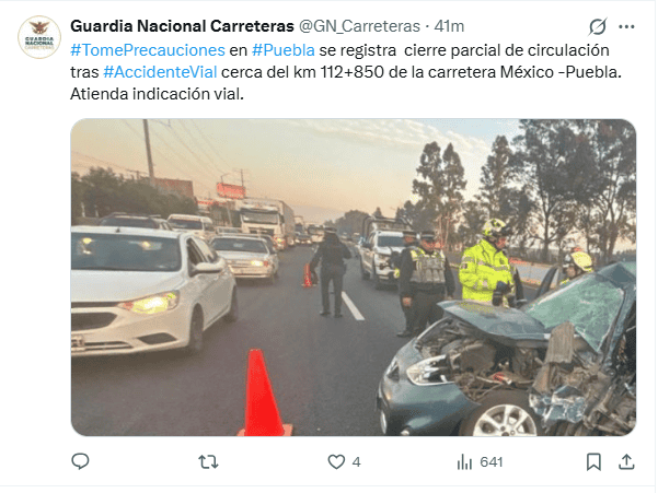 &nbsp;&nbsp;&nbsp;Publicación de la Guardia Nacional. X / @GN_Carreteras&nbsp;