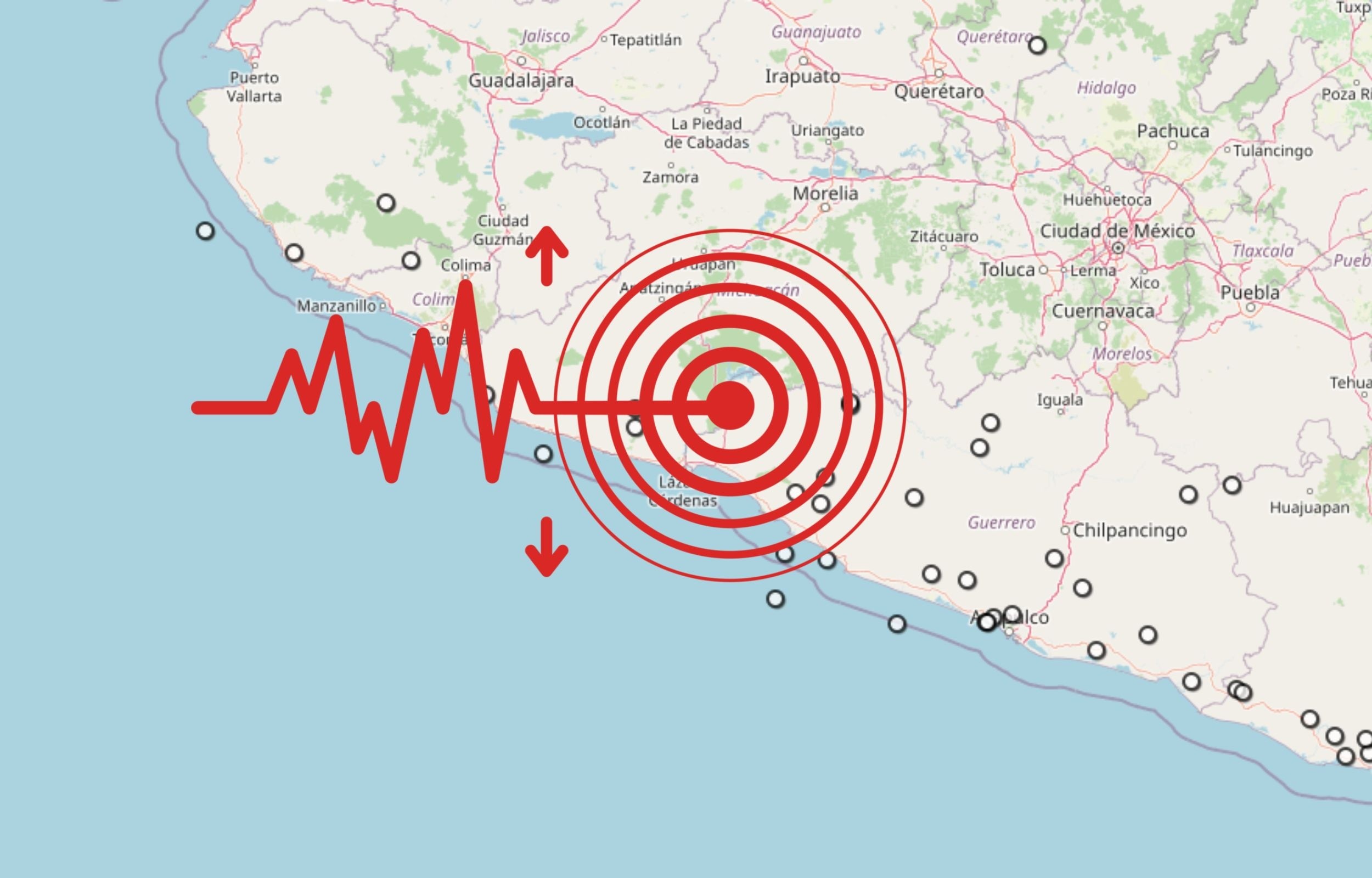&nbsp;Sismo en Michoacán. ESPECIAL / SSN