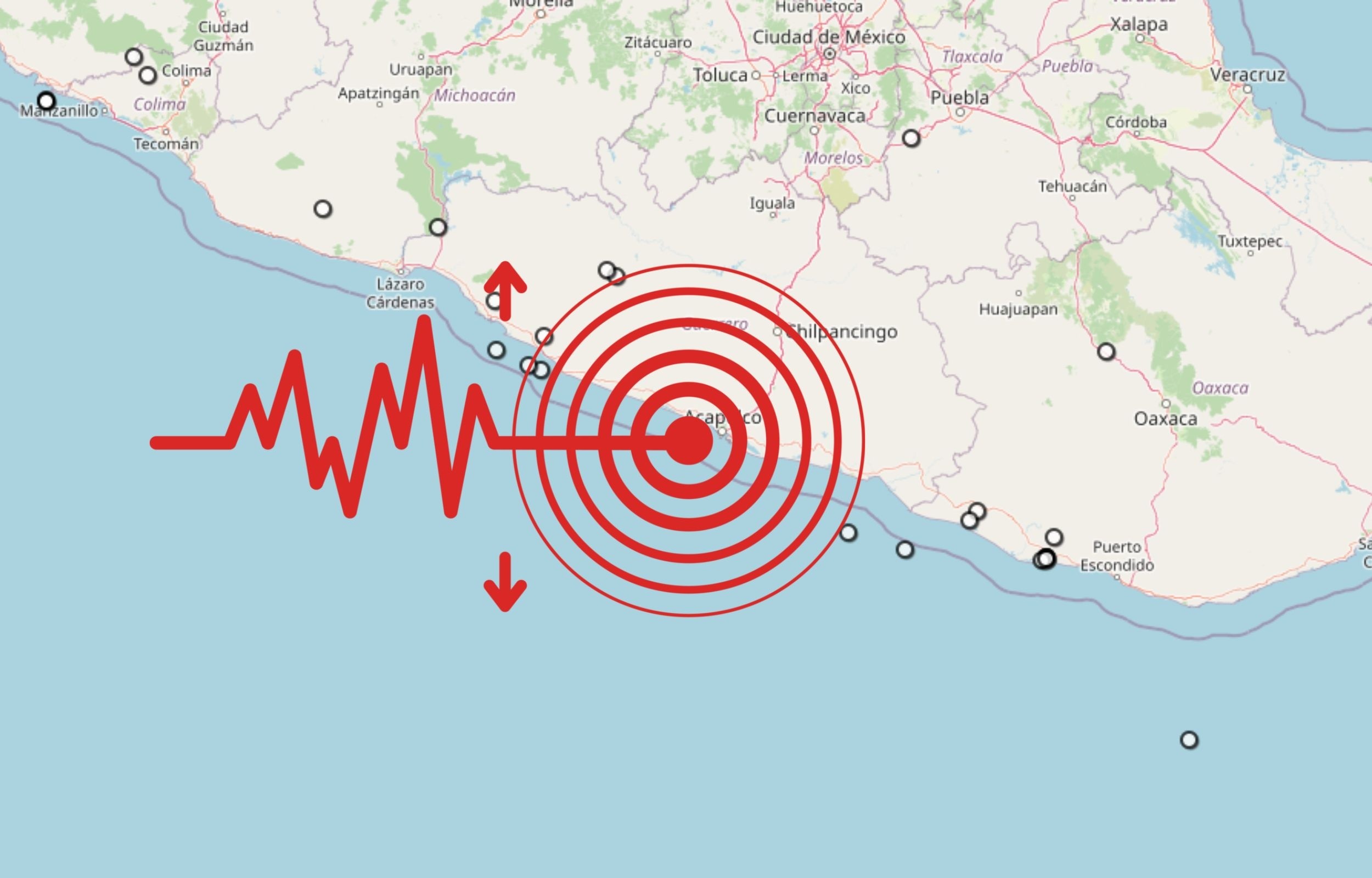  Sismo en Guerrero. ESPECIAL / SSN